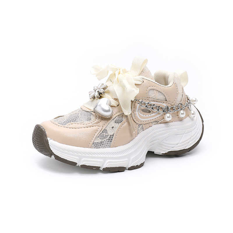 Athletic Outdoor 2024 Spring/Summer Childrens Sports Breathable Dad Girls Single Mesh New Chinese Casual Shoes C260130
