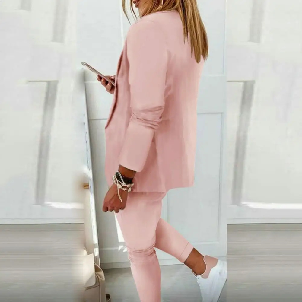 Plaid Splice Slim Fit Jacket Blazer Casual Wide Leg Pants Two Piece Elegant Womens Pants Suit Summer Office Business Set Outfit 240826