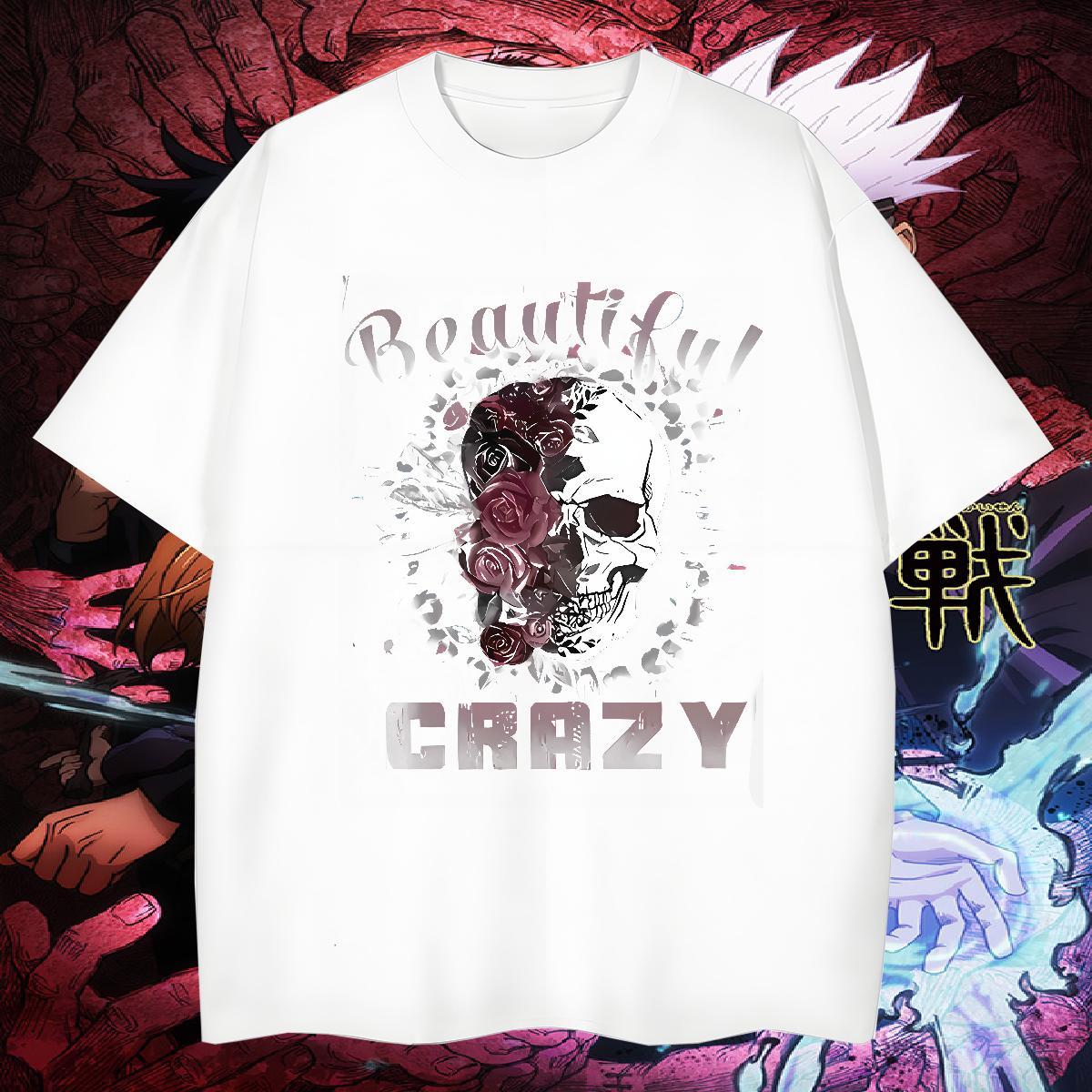Cool T-Shirts for Men 230g Pure Cotton skull Home Outdoor Oversized Breathable Short Sleeve Tshirt for Man Woman Factory Direct Tops Shirt