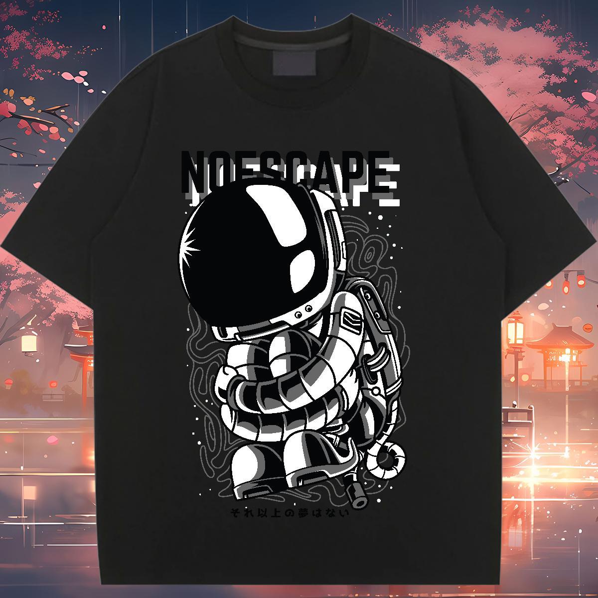 Unisex Tshirt for Man Woman 100% Cotton 230g cosmonaut Daily Wear Women T Shirts Breathable Skull Clothes
