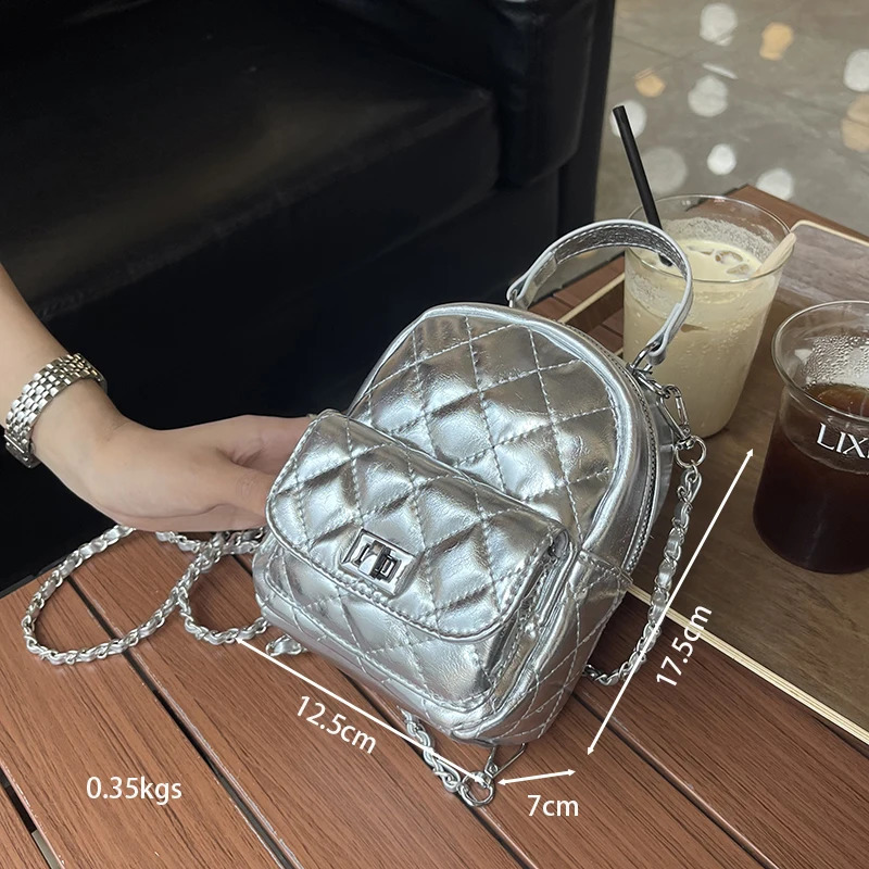 Female Fashion Lady Mini Backpack PU Material College Trendy Cute Travel Bag 240824