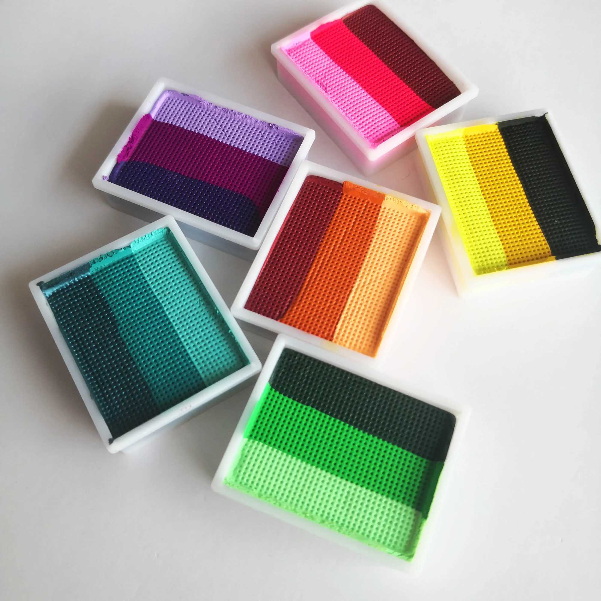 10g Rainbow Split Cake Facial Painting Human Art Halloween Decoration Festival Role Playing Holiday Makeup W240824