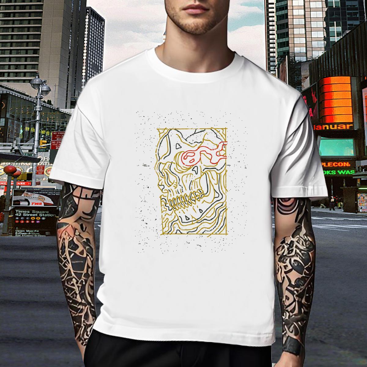 Comfortable Man T Shirts 230g Cotton skull Street DIY Logo Oversized Crew Neck Breathable Men Tops Tees Custom Top Tees