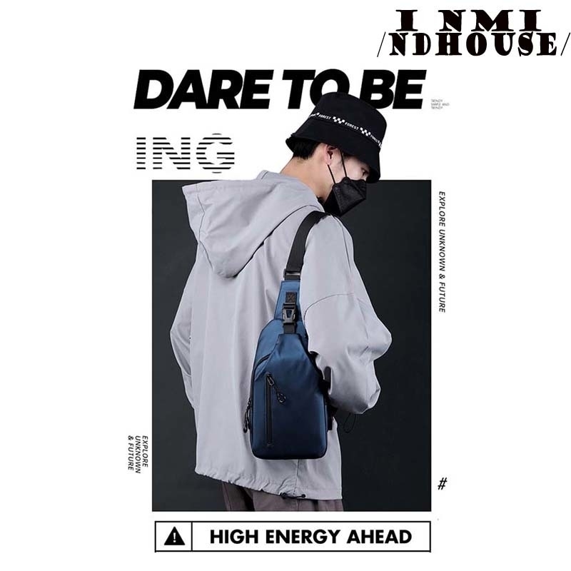 inmindhouse Chest Bag Fashion Solid Color Men Outdoor Casual One Shoulder Crossbody 240824
