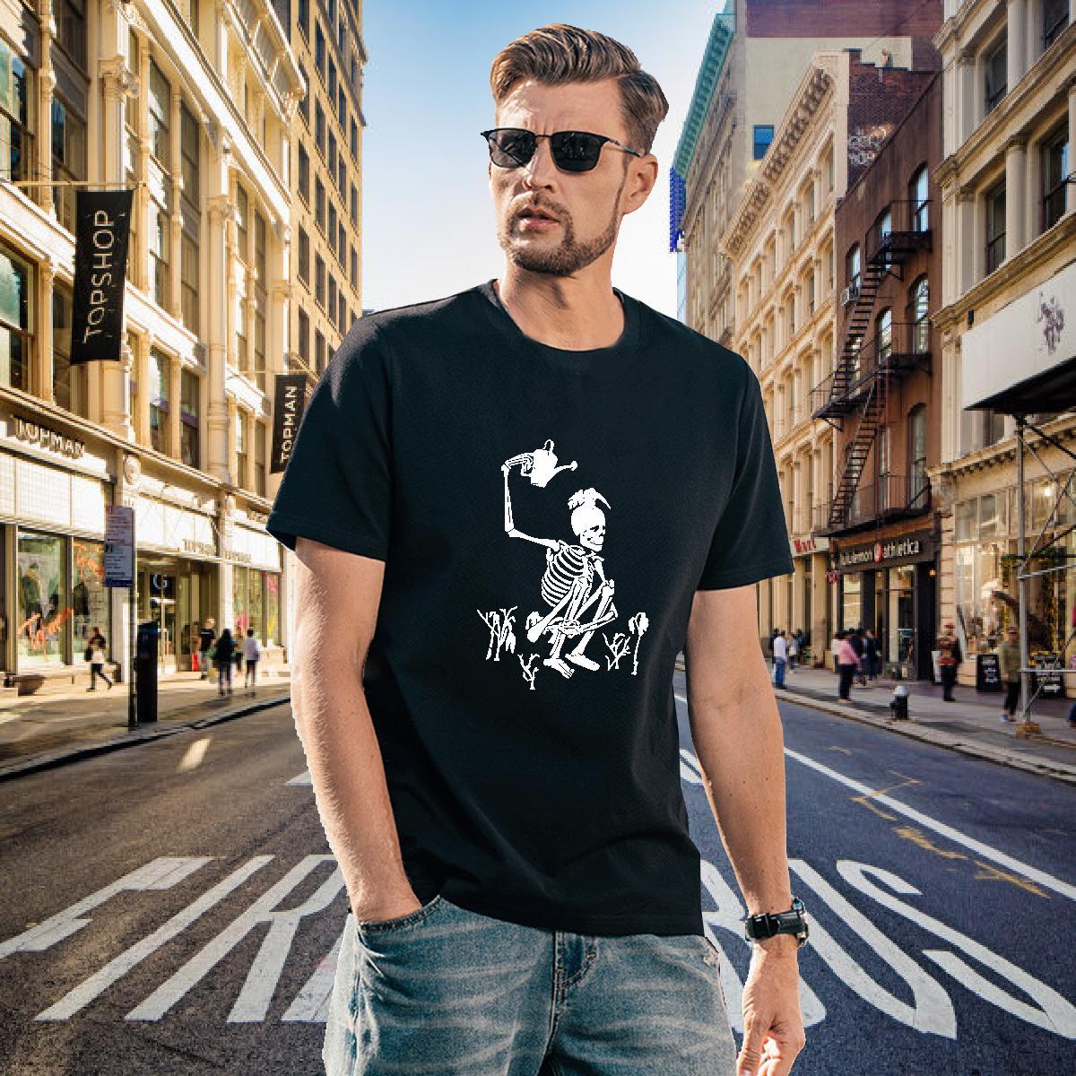 Brand T shirt 230g Pure Cotton skull Casual Beach Asian Size Crew Neck Men Tshirts New Designer Tee Shirt