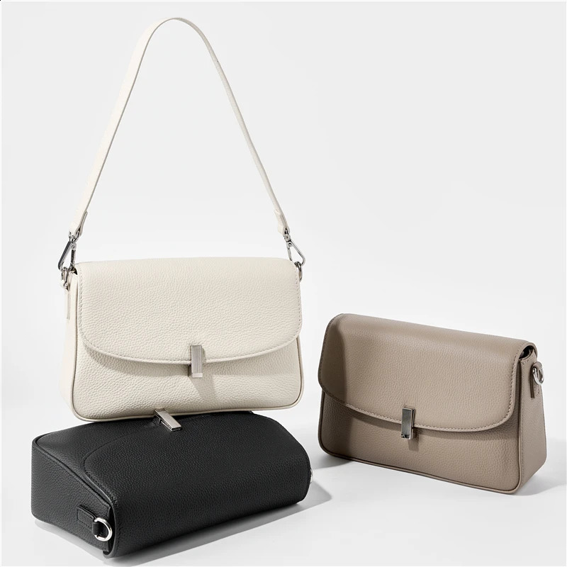 Burminsa Cowhide leather square small shoulder cross body bag for womens trend underwear handbag 240826