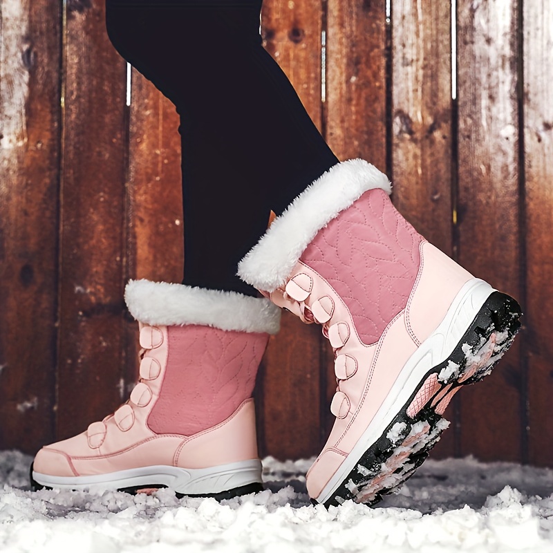Cozy Velvet Womens Snow Boots - Soft, Comfortable, and Warm Flannel Lined Winter Shoes with Round Toe and TPR Sole - Perfect for Casual Outdoor Activi