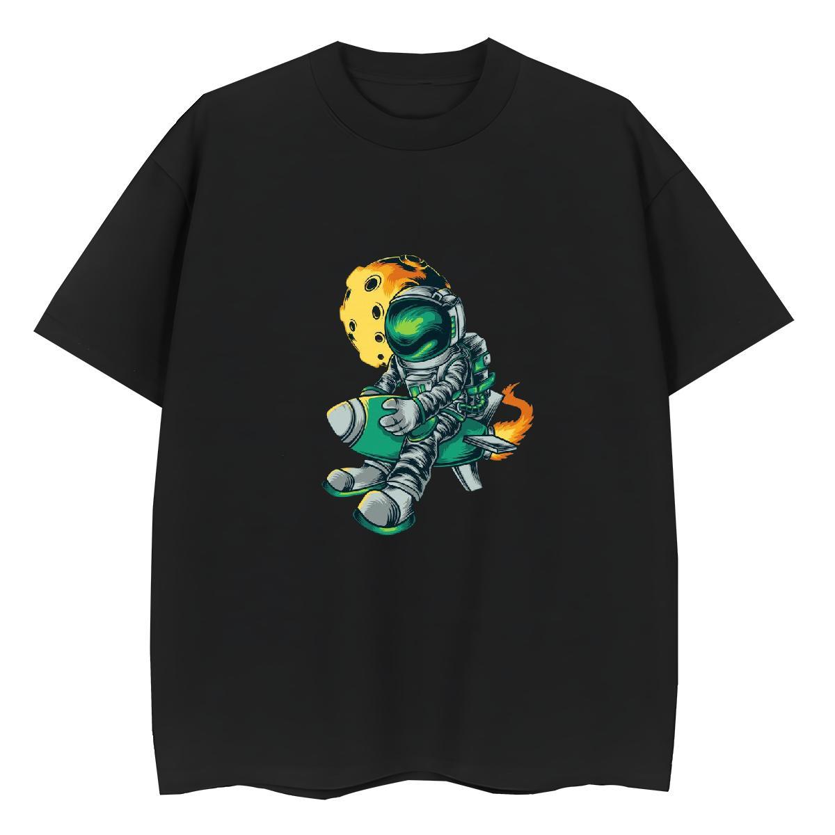 Unisex Tshirt for Man Woman 230g 100% Cotton universe Sports Casual Womens T Shirts Crew Neck Floral Print Polos