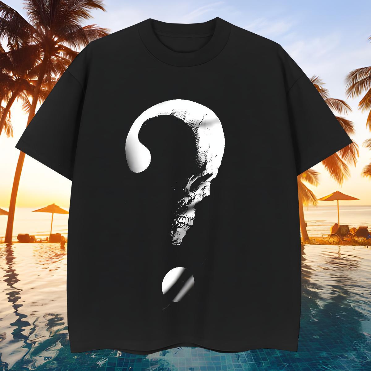 Brand T shirt 230g Pure Cotton skull Daily Outfit Plus Size Custom Round Neck Short Sleeve Tshirt for Man Woman Wholesale Tops Tees