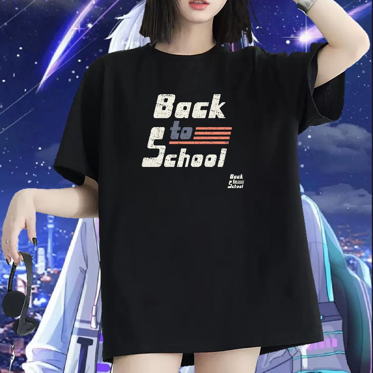High quality Womens Tshirts 230g Cotton letter Street Wear Woman T Shirts Breathable Short Sleeve Customized Print Tops