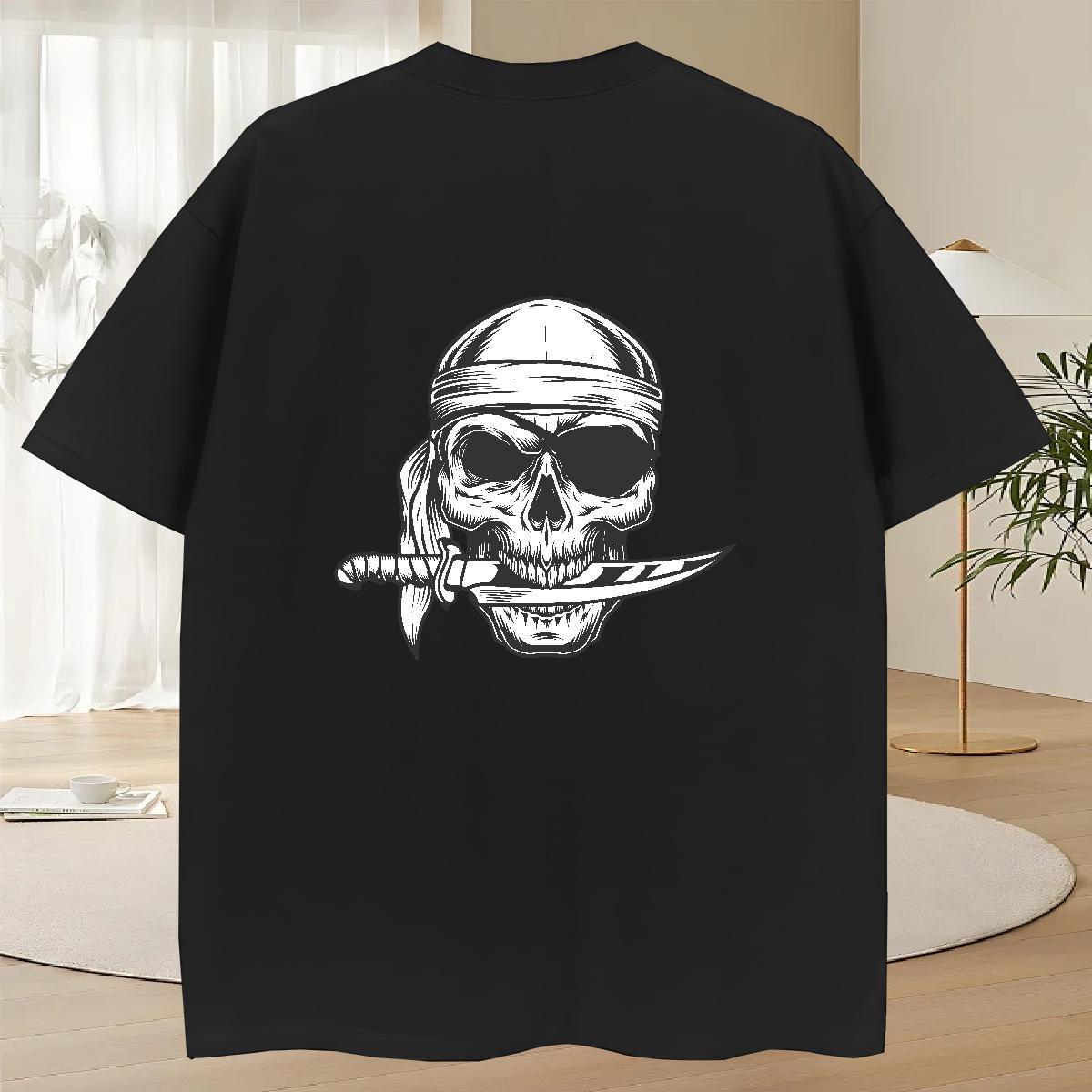 Designer T Shirts Men 230g Pure Cotton skull Hip Hop Street Skull Breathable Couples T Shirts New Tops