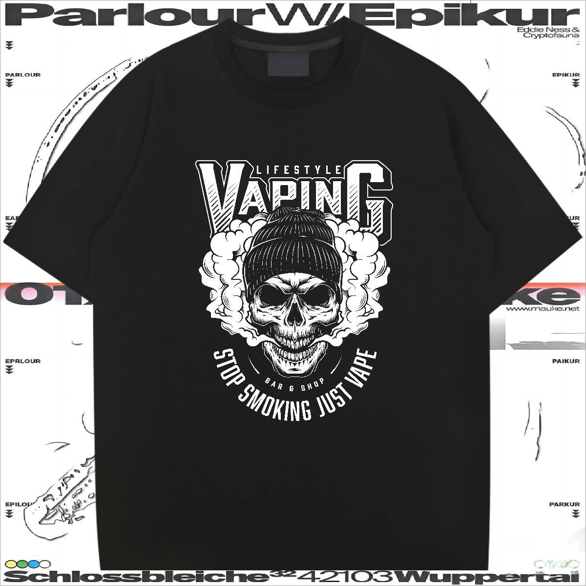 Cool Men T Shirts 230g 100% Cotton skull Summer Casual Cartoon Printing L-4XL Crew Neck Breathable Mens Tshirts DIY Tops Shirt