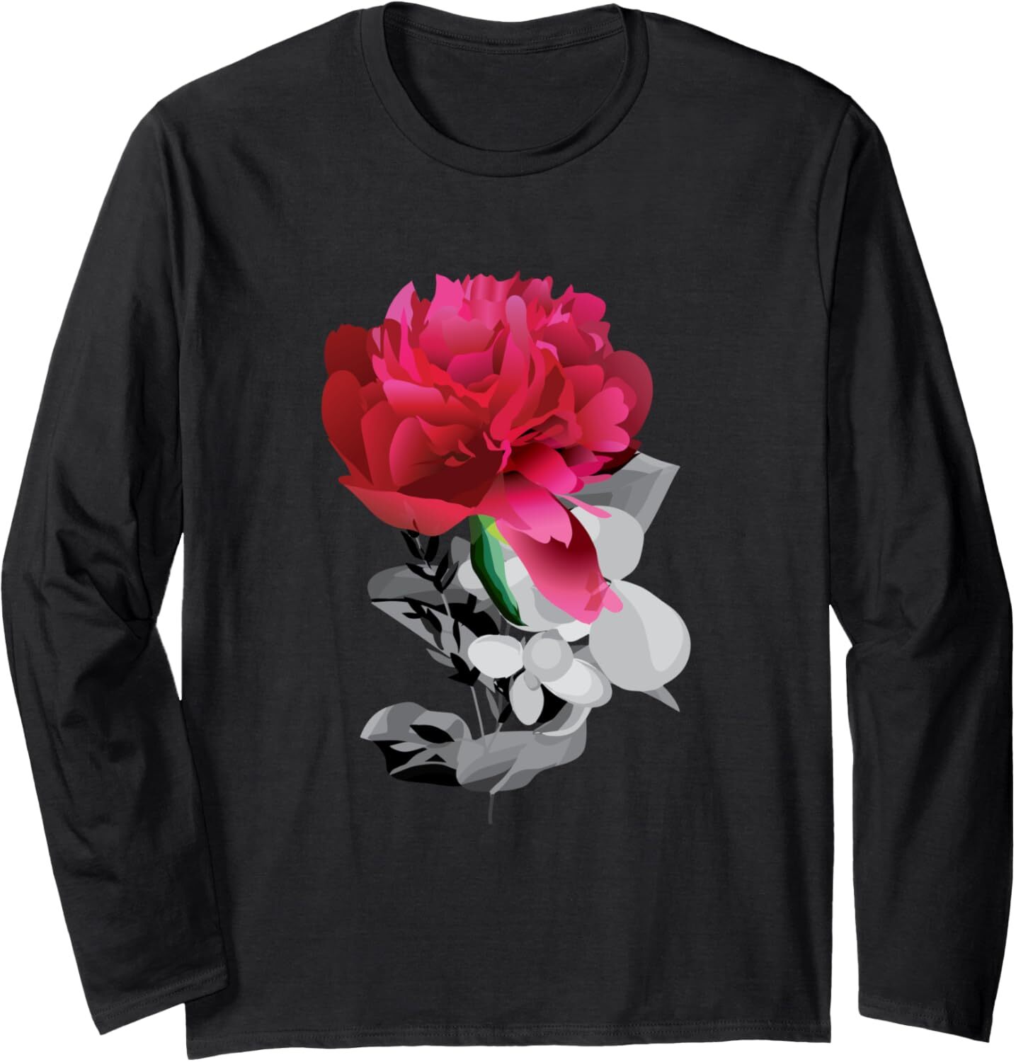 Long Sleeve Shirts for Men sweatshirt Red Rose Flower Beautiful Fragrance Funny Gift Long Sleeve Tee Streetwear Casual tops clothes