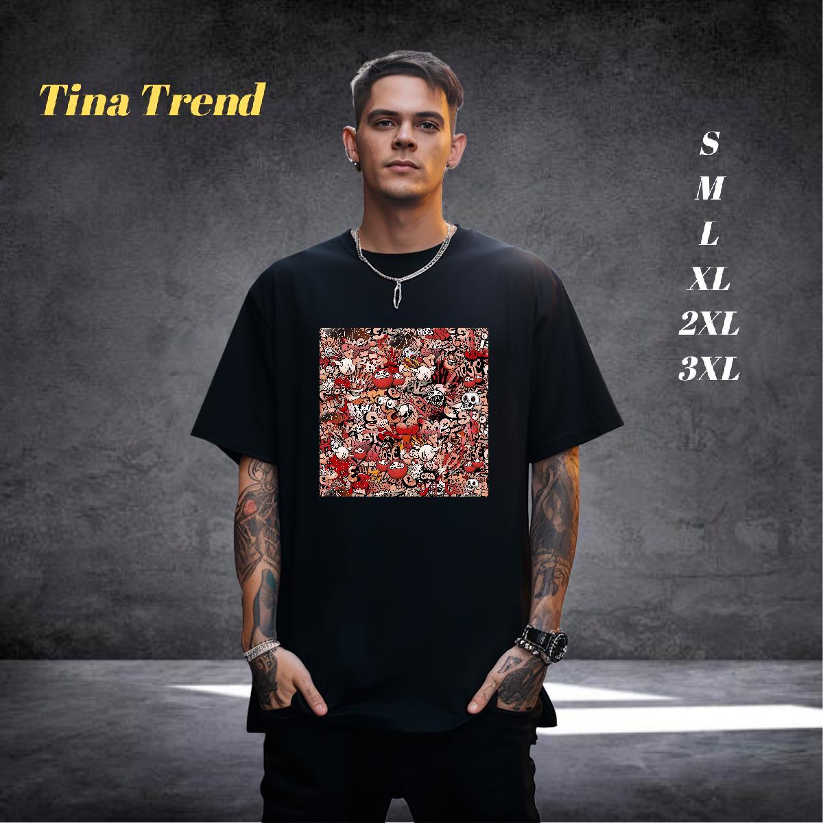 Wholesale Man T Shirts 100% Cotton 230g skull High Street Hip Hop Plus Size Cartoon Short Sleeve O-Neck Men Tshirts 2024 DIY Top Tees