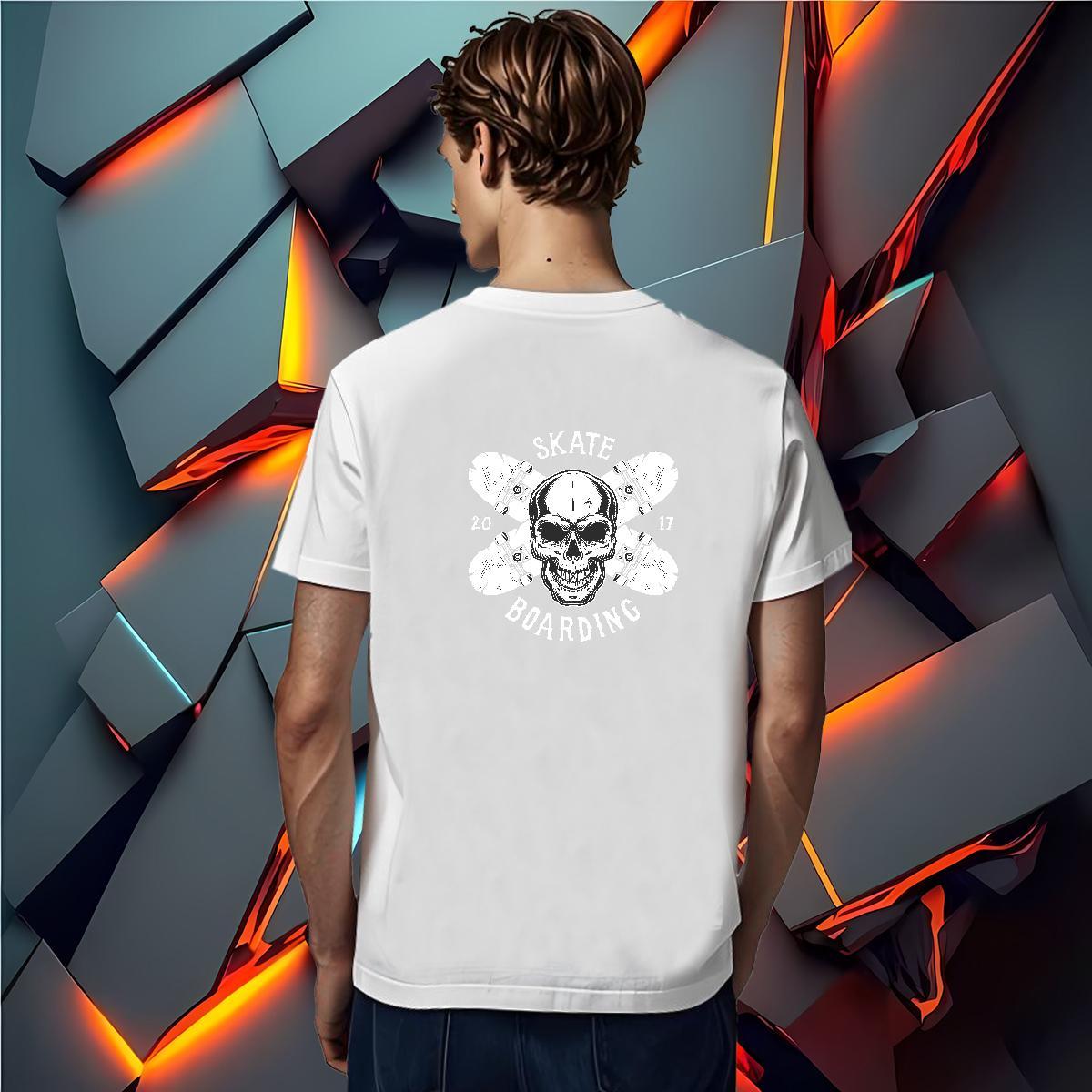 Free Shipping Men T Shirts 230g Pure Cotton skull Outdoor DIY Logo Oversized Breathable Short Sleeve Tshirt for Man Woman Casual New Tops Tees