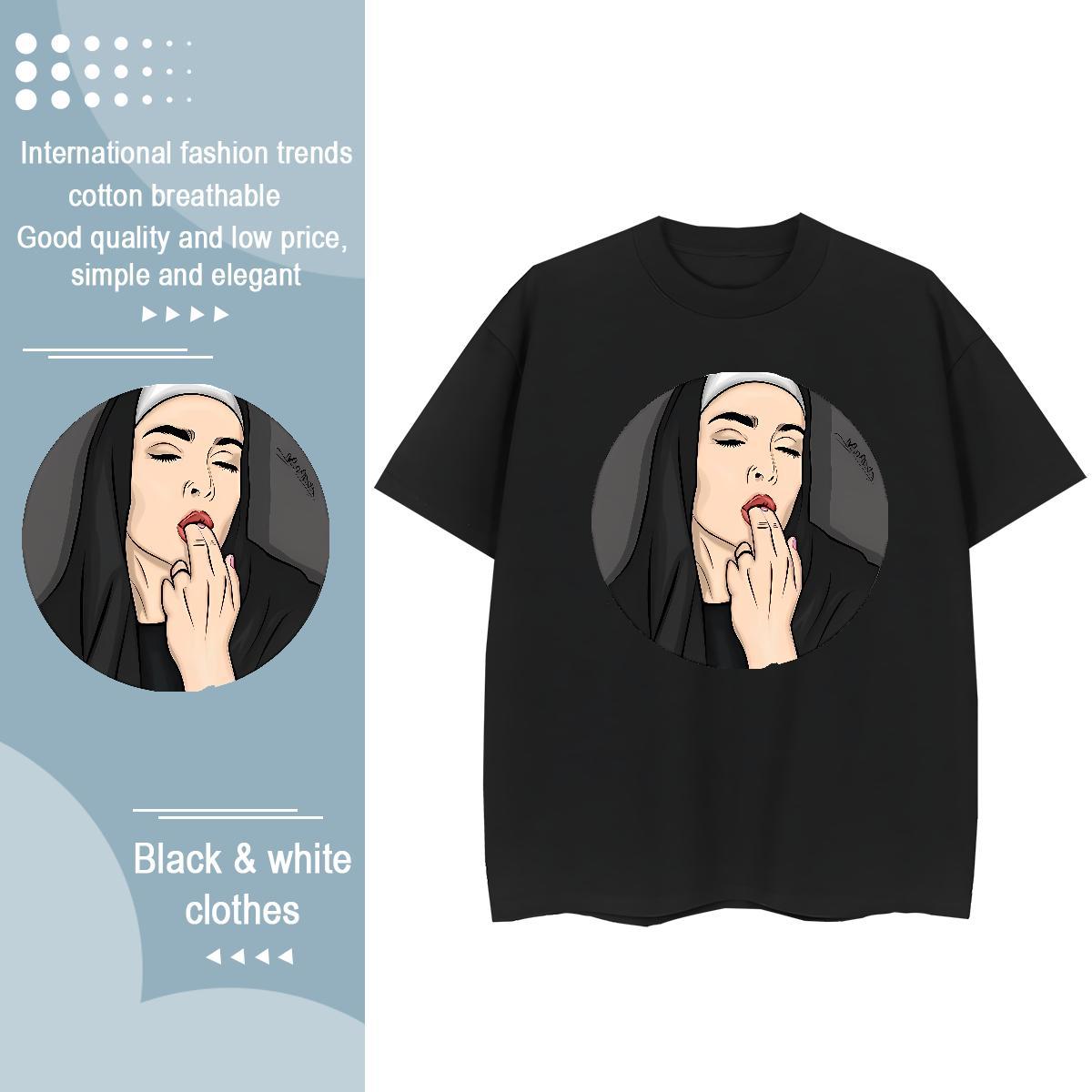 Designer Nice Lady T shirt 230g Cotton nun Sports Street Wear T Shirts Women Round Neck Short Sleeve Custom Printing Tops
