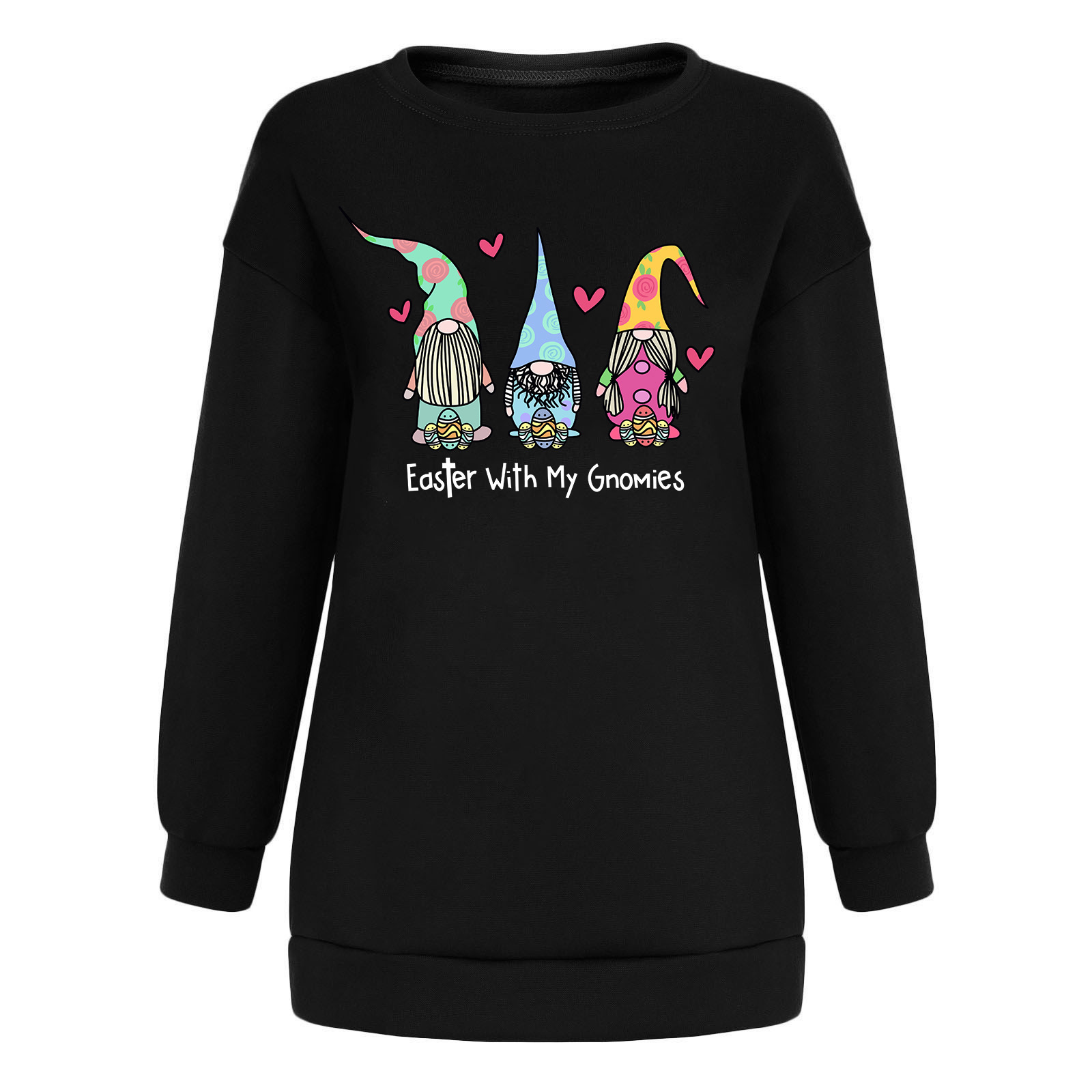 Loose shoulder sweatshirt with three Santa Claus letter prints, casual round neck, thick hoodie dongdumaoyi