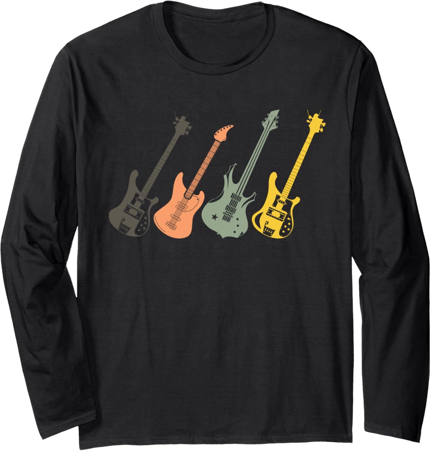 Long Sleeve Shirts for Men sweatshirt Colored Guitars Electric Acoustic Music Funny Gift Long Sleeve T shirt Tee Streetwear Casual tops clothes