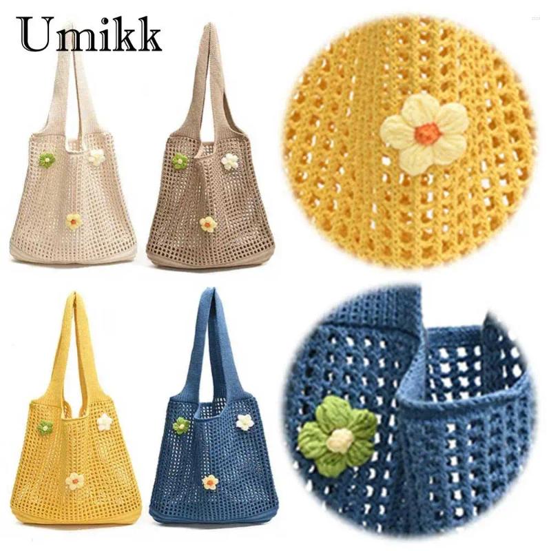 Shoulder Bags Women Knitted Crochet Large Capacity Woven Hobo With wer Decor Casual New Beach Simple Summer