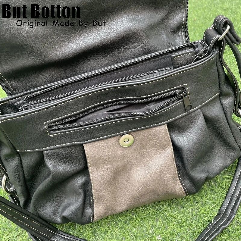 Millennial Spice Girl Large Capacity One Shoulder Crossbody Bag schoolbag Student woman y2k Harajuku Neutral Contrast 240826