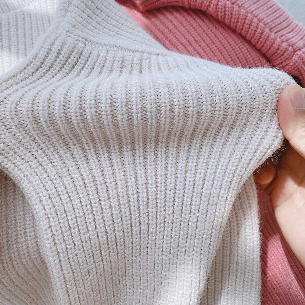 Winter children babies girls sweaters candy colors knitted latte art casual long sleeves childrens tops clothing for boys and girls in preschoolW24082