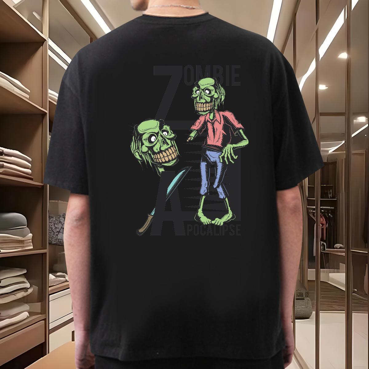 Soft Man T Shirts 100% Cotton 230g skull Anime Printing Street DIY Printed Crew Neck Men Tshirts 2024 DIY Tops