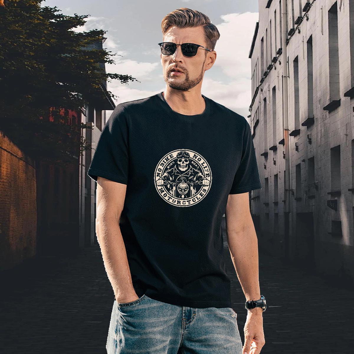 Comfortable T Shirts Men 100% Cotton 230g skull Hip Hop Street Cartoon Print Short Sleeve Soft Men Tees Brand Tees Shirts