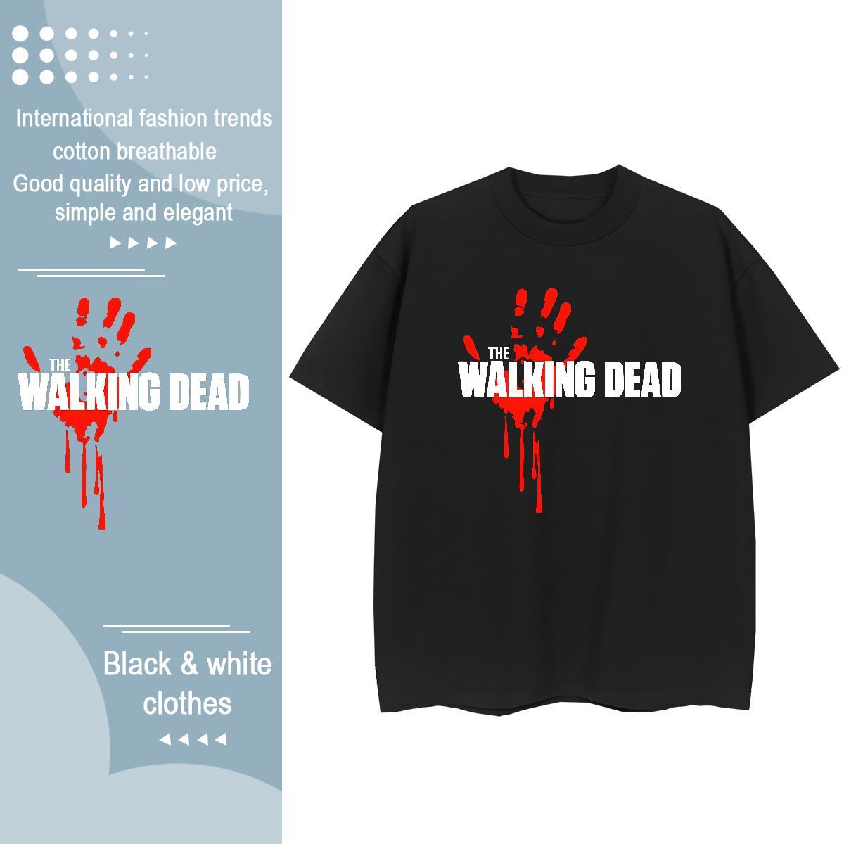Loose Tshirt for Man Woman 230g Pure Cotton scary Hip Hop Womens T Shirts O Neck Short Sleeves Black Oversized Clothes Shirt