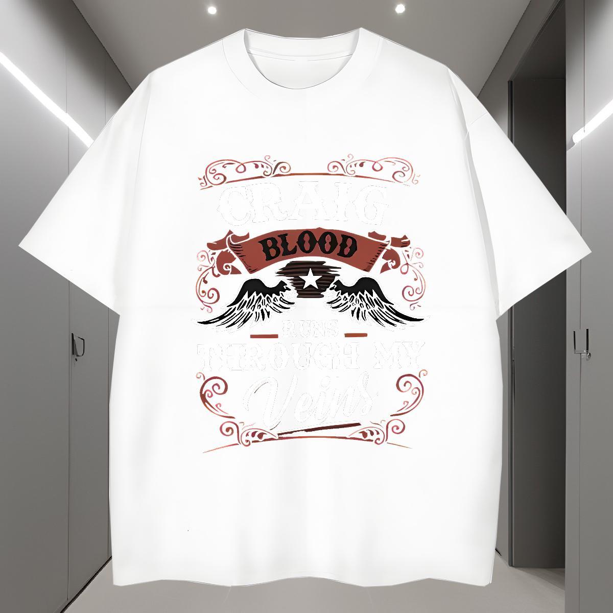 Cool Design T-Shirts 230g Cotton letter Hip Hop Customized Round Neck Short Sleeve Men Tees Designer Fashion Tops Tees