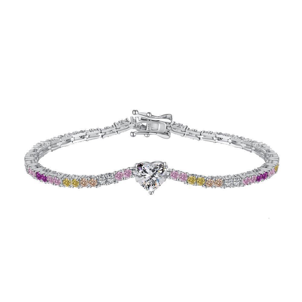 Japanese and Korean Wedding New S Pure Sier Love Colored Zirconia Full Diamond Light High end Design Feeling Women's Handicraft