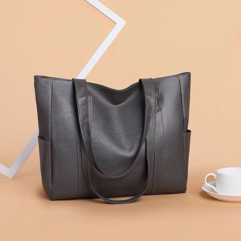 2023 New Large Bag Women's Versatile Simple Large Capacity Tote Bag Single Shoulder Handbag Soft Leather Women's Bag