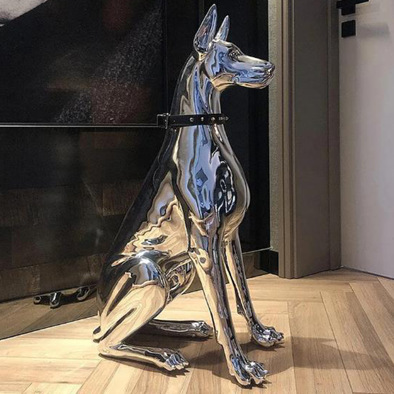 Decorative Objects Figurines Home Decor Sculpture Doberman Dog Large Size Art Animal Statues Figurine Room Resin Statue Ornamentgift Holiday Gift