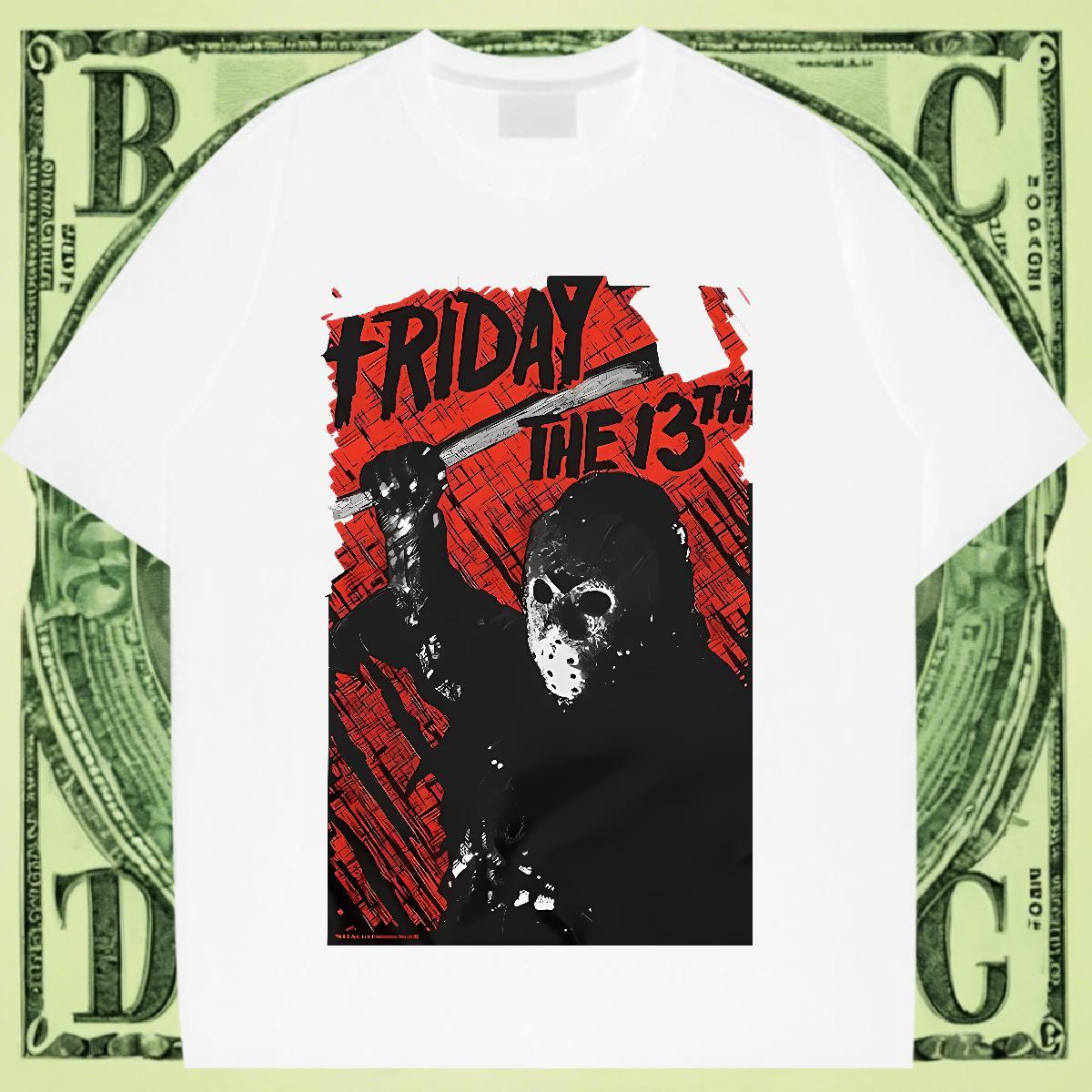 Female Couples T Shirts 230g Cotton scary Sports Street Wear Woman T Shirts Crew Neck Breathable Customized Print Clothes Shirt
