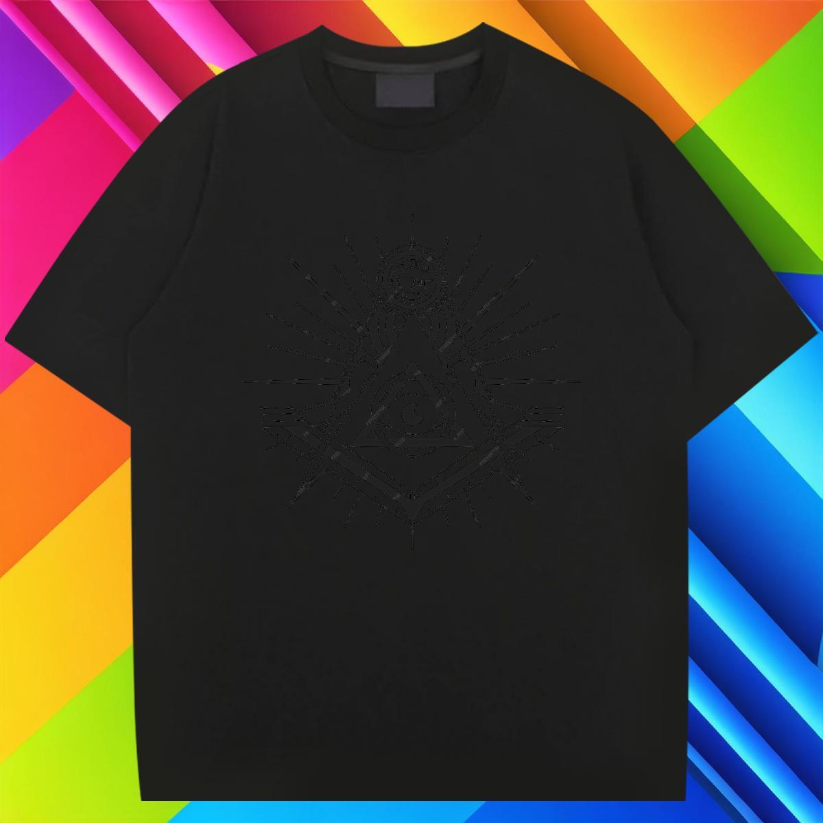 High Quality Mens T Shirts 230g Pure Cotton eye of the devil Daily Wear DIY Logo Oversized Crew Neck Tshirts Brand Tees