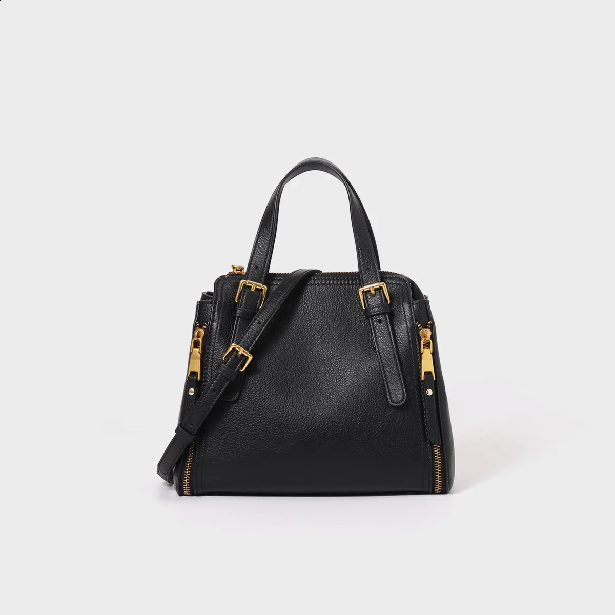 womens handbag high-quality genuine leather shoulder bag with large capacity cowhide zipper and metal buckle handbag 240826