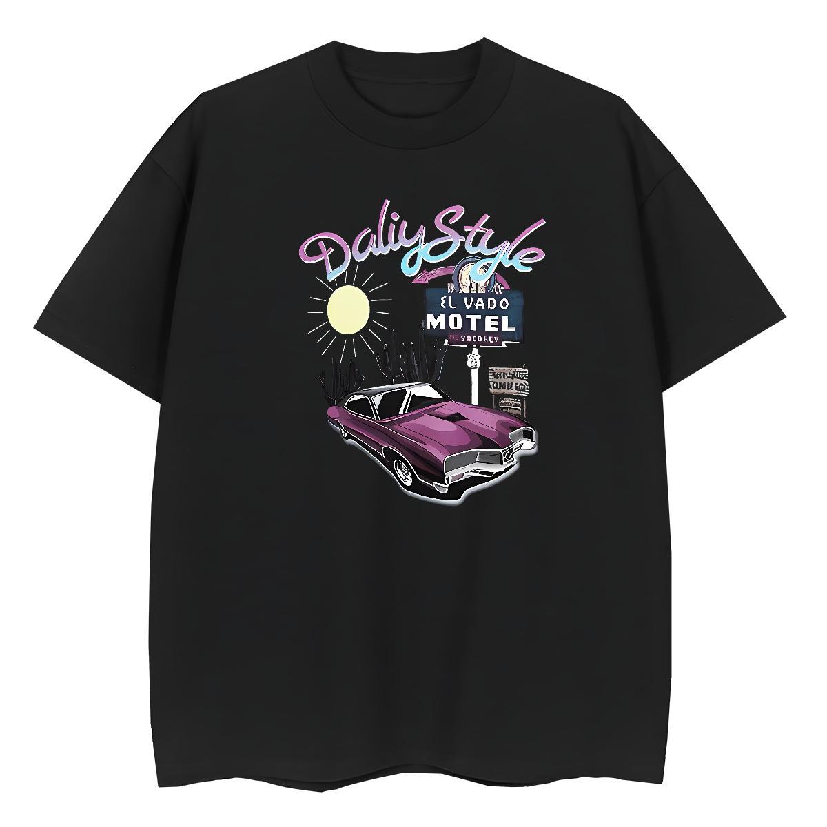 Popular Man T Shirts 230g 100% Cotton car Beach Custom Anime Breathable Soft Men Clothes T-Shirt Classic Casual Clothings