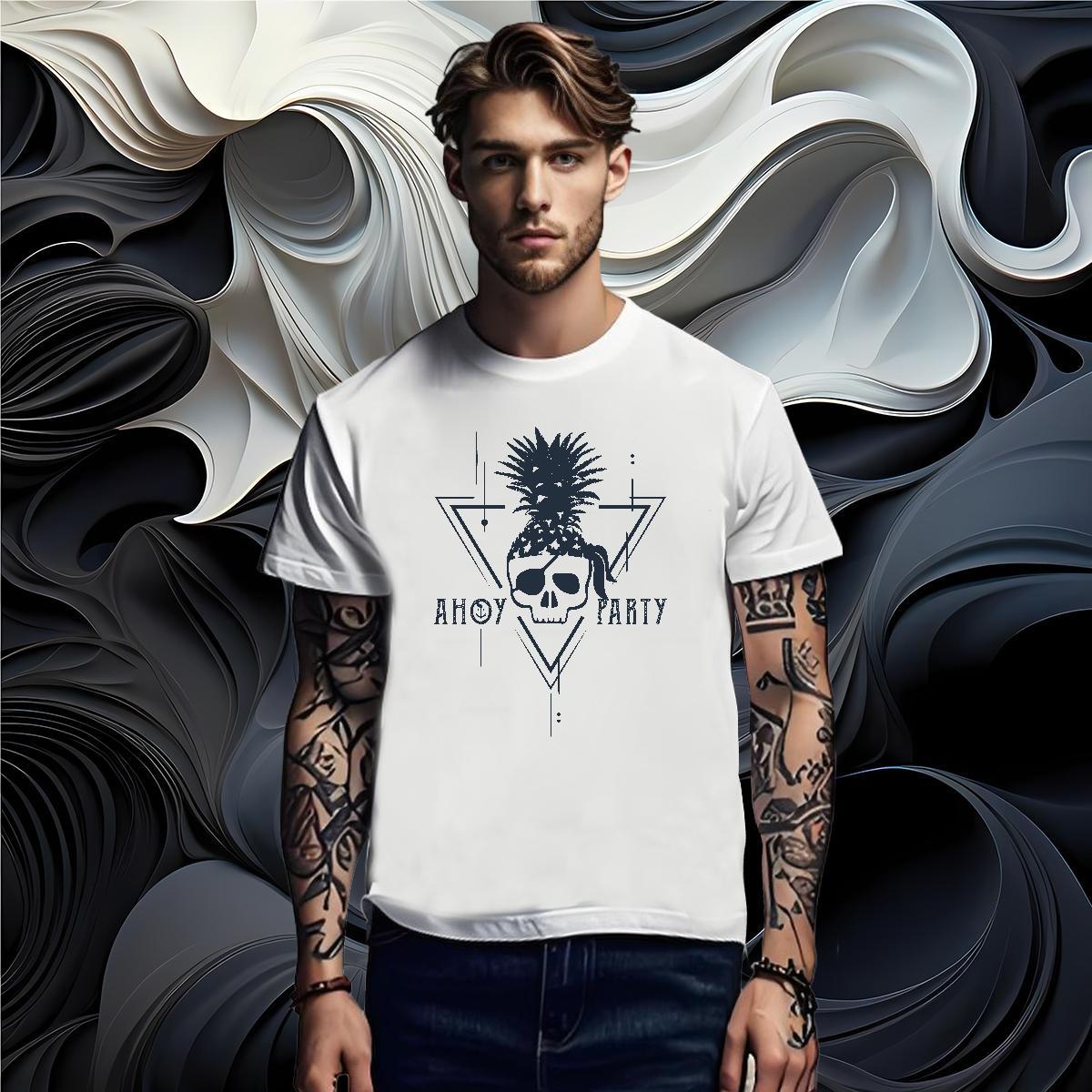 Classic T shirt 230g Cotton skull Beach DIY Printed Crew Neck Breathable Tshirt for Man Woman Classic Casual Tshirts
