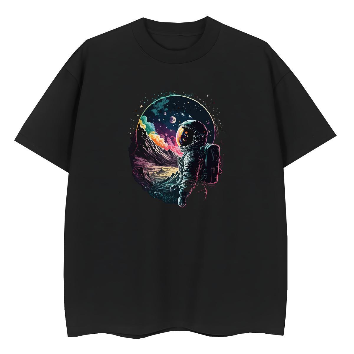 Designer Women Tees 230g Cotton cosmonaut Sport T shirt Crew Neck Breathable DIY Anime Tees Shirts