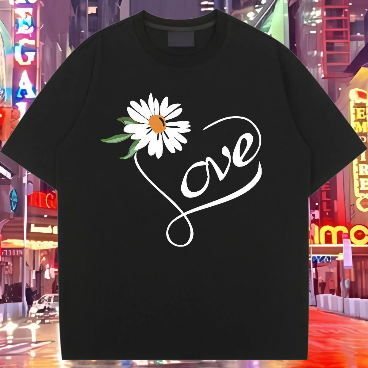 Female Tshirt for Man Woman 230g Pure Cotton letter Daily Outfit T-Shirts Breathable Graphic Tee Shirt