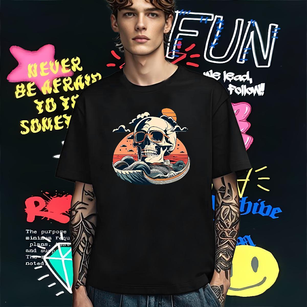 Soft T Shirt For Man 230g 100% Cotton sun Daily Outfit White Plus Size Breathable Crew Neck Men Clothes T-Shirt New Designer Tops Shirt