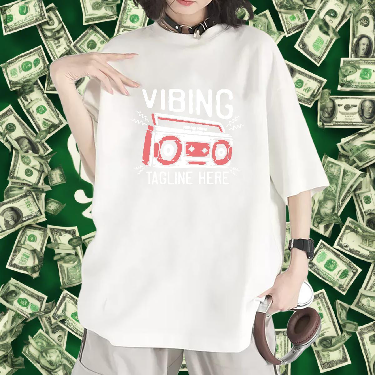 Nice Woman Tshirt 230g Cotton letter Beach T shirt O-Neck Short Sleeve DIY Anime Tops Tees