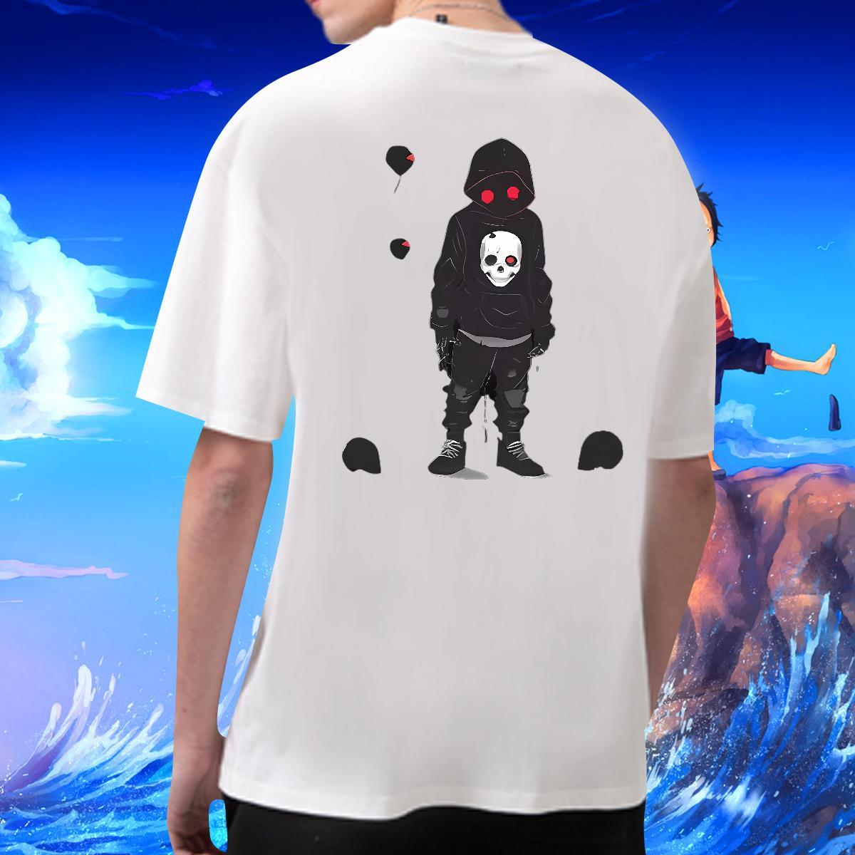 Unisex T Shirts Men 230g 100% Cotton skull Street Wear Oversized 3XL 4XL Short Sleeve O-Neck Men Clothes T-Shirt Brand Polos