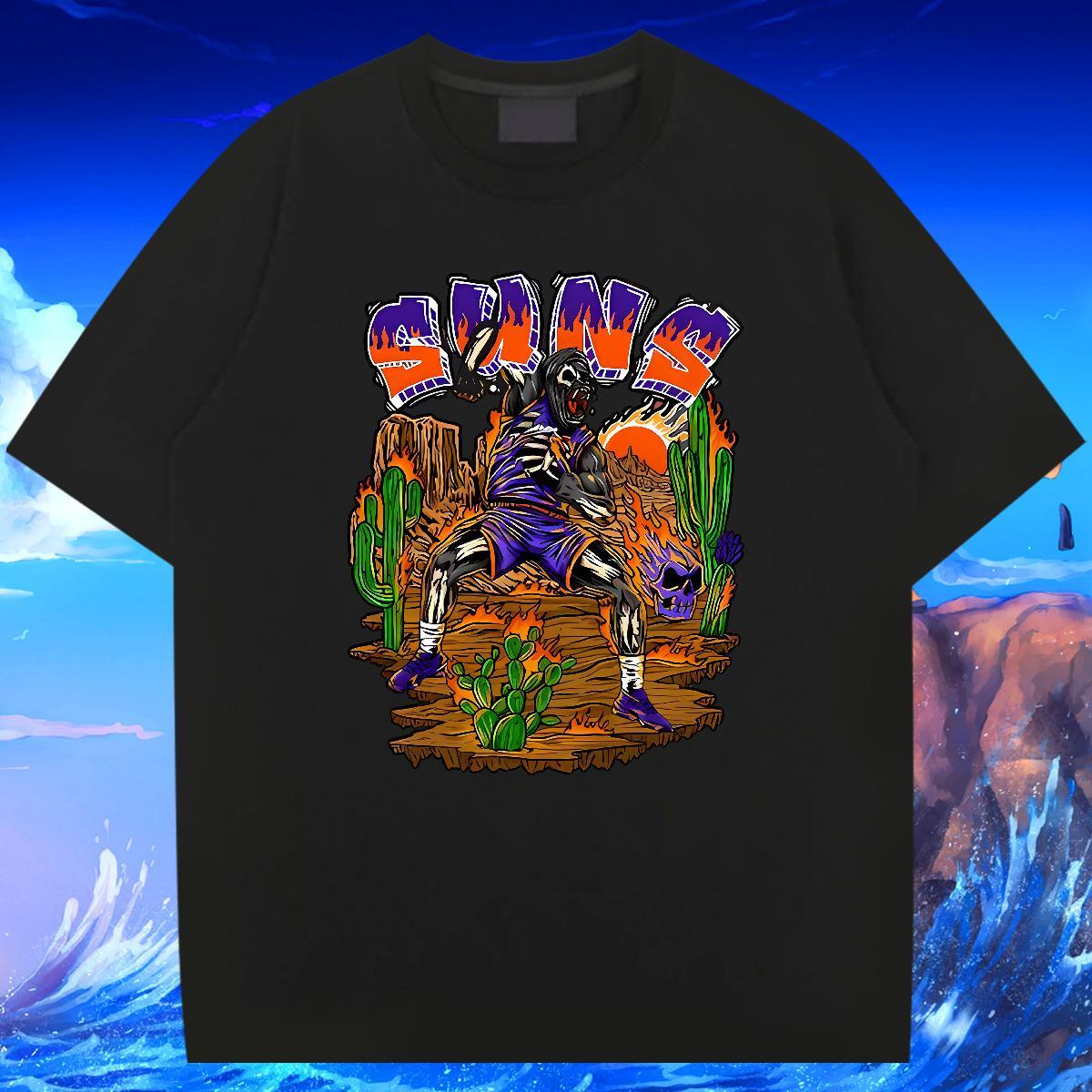 Brand T Shirts Men 100% Cotton 230g skull Spring Summer Black Oversized Crew Neck Breathable Mens Tshirts Fashion Casual Wear
