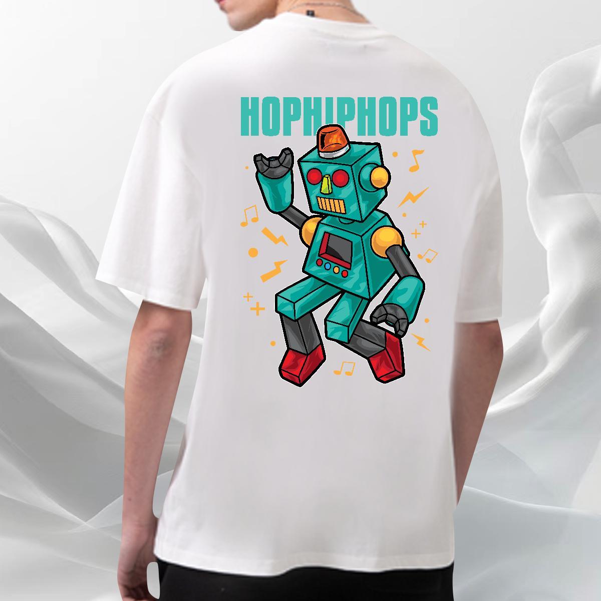 Loose Fit Man T Shirts 230g Pure Cotton robot Hip Hop Custom Big Size Short Sleeve Soft Couples T Shirts New Designer Tshirts