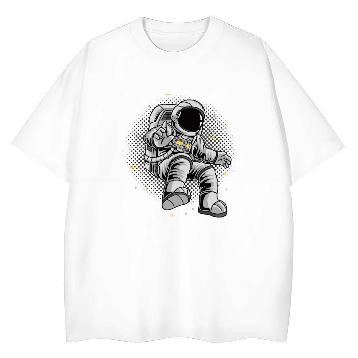 5A Lady T shirt 100% Cotton 230g cosmonaut Street Women T Shirts Round Neck Short Sleeve Skull Tees