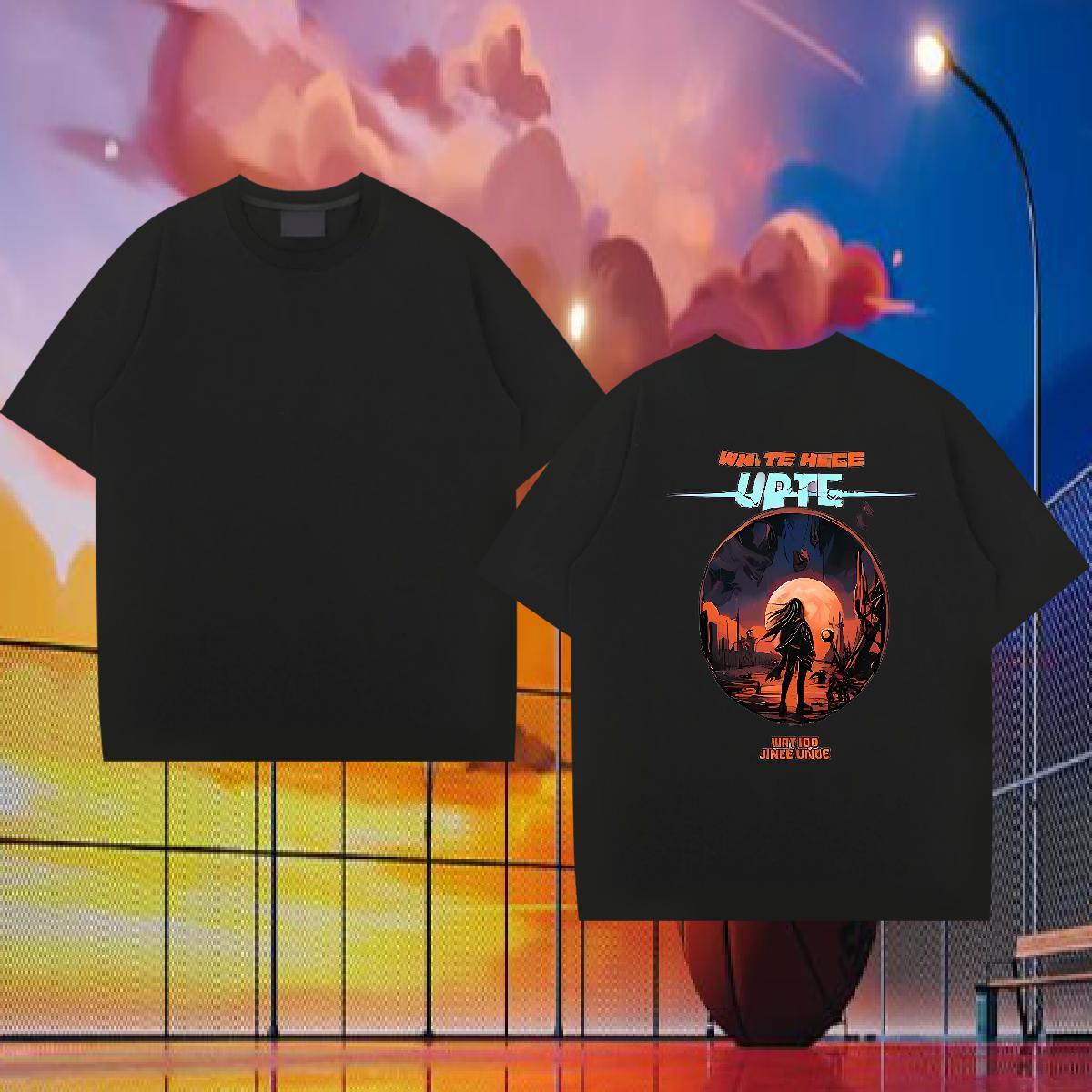Loose Man T Shirts 230g 100% Cotton character Daily Wear Graphic Breathable Short Sleeve Men Tees Customized Polos