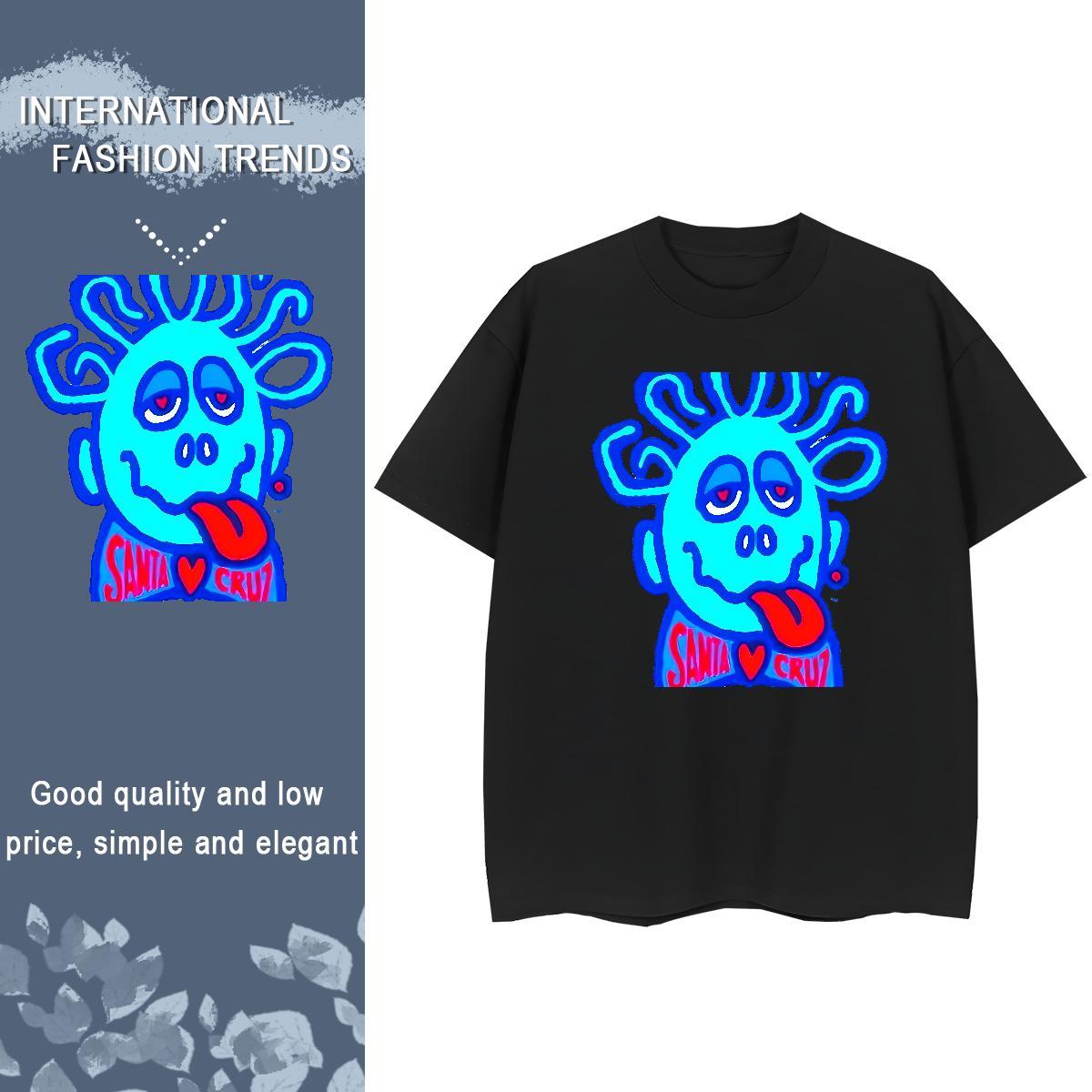 Nice Tshirt for Man Woman 230g 100% Cotton monsters Sports Street Wear Woman T Shirts Breathable Crew Neck Floral Print Tops Tees