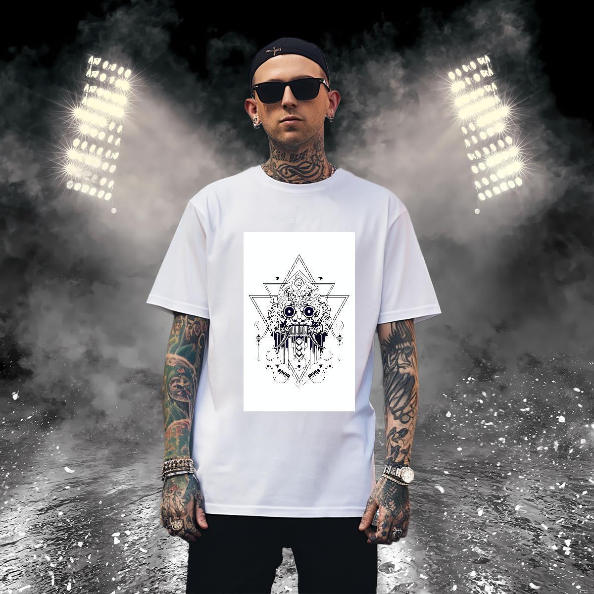 High Quality T Shirt For Man 230g Cotton eye of the devil Casual Daily Wear Custom Cartoon Crew Neck Tshirt for Man Woman 2024 Top Tees
