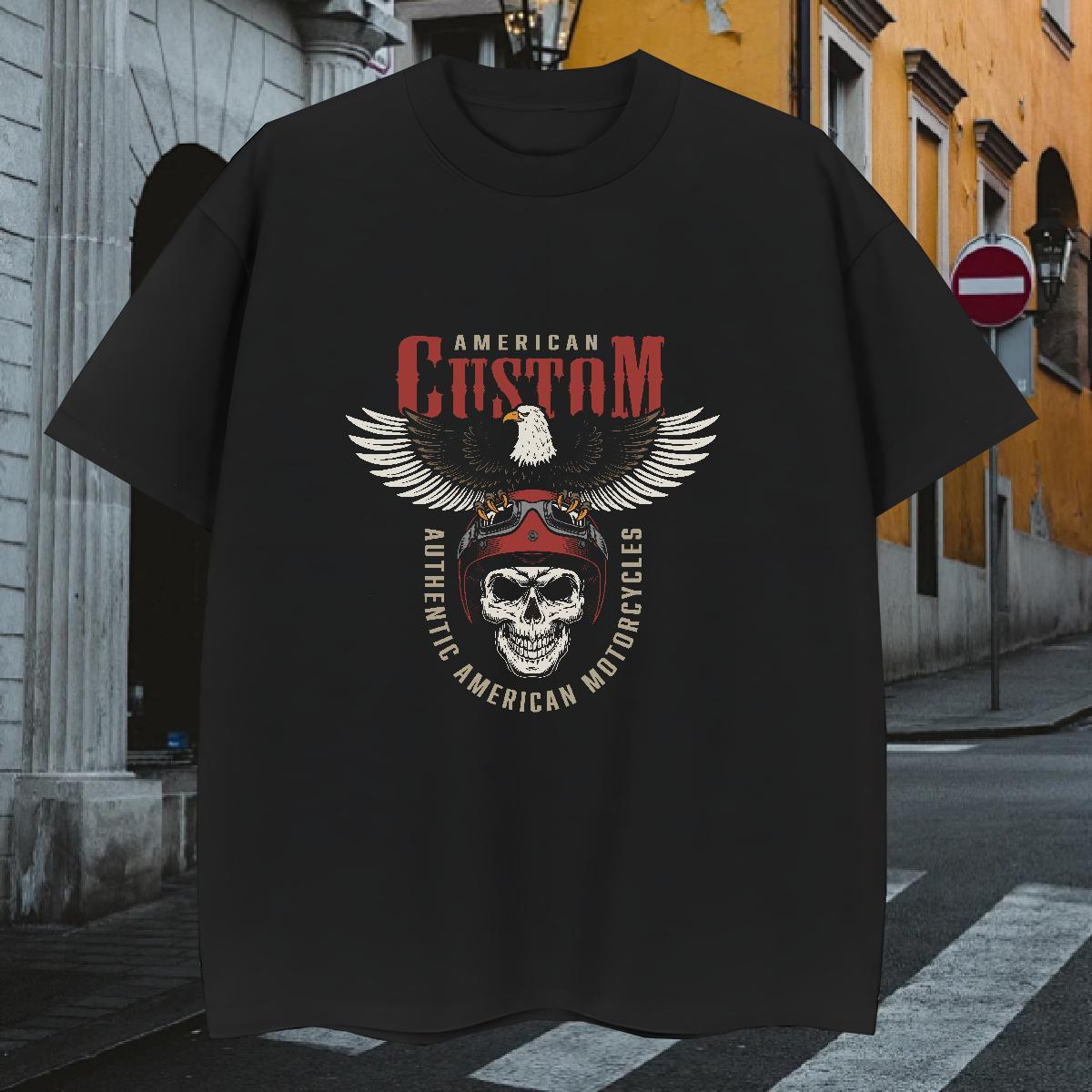 Cool Design T Shirts Men 100% Cotton 230g skull Hip Hop Street Anime Print Short Sleeve Soft Men Tees 2024 Clothings