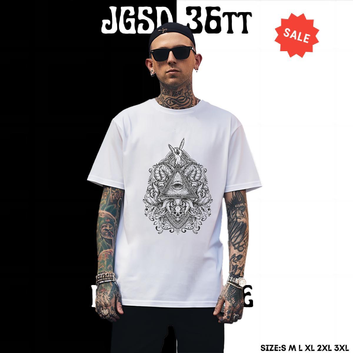 Cool T Shirts Men 230g 100% Cotton eye of the devil Hip Hop Street DIY Printed Breathable Short Sleeve Men Clothes T-Shirt 2024 Designer Tees